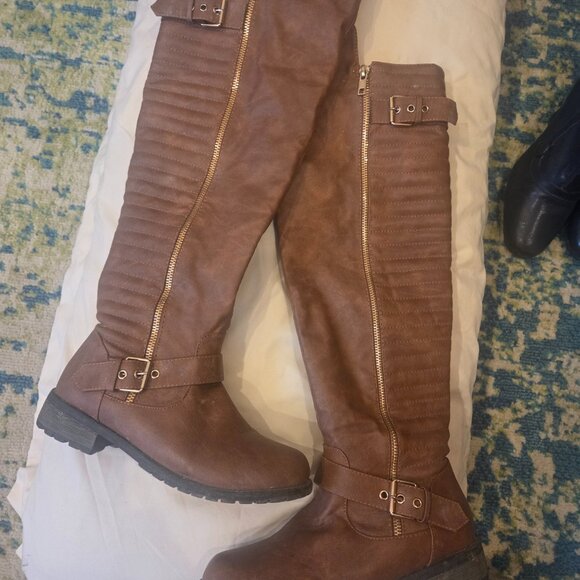 Shoes - Over the knee Tan Boots